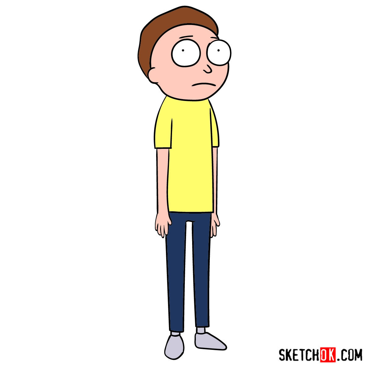 How to draw Morty Smith - Sketchok easy drawing guides.