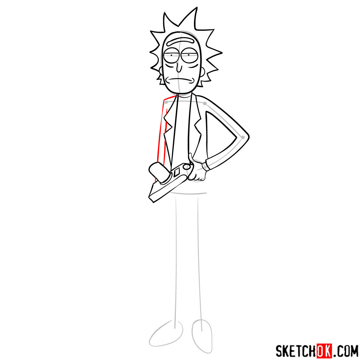 How to draw Rick Sanchez (Rick and Morty) - step 09