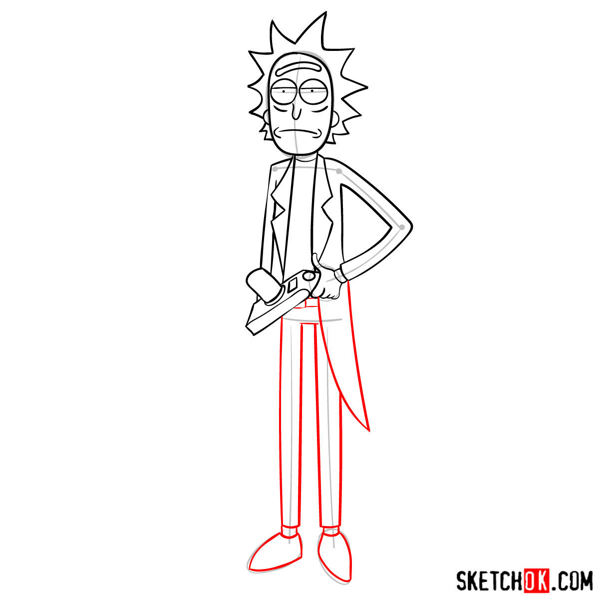 How to draw Rick Sanchez (Rick and Morty) - step 10