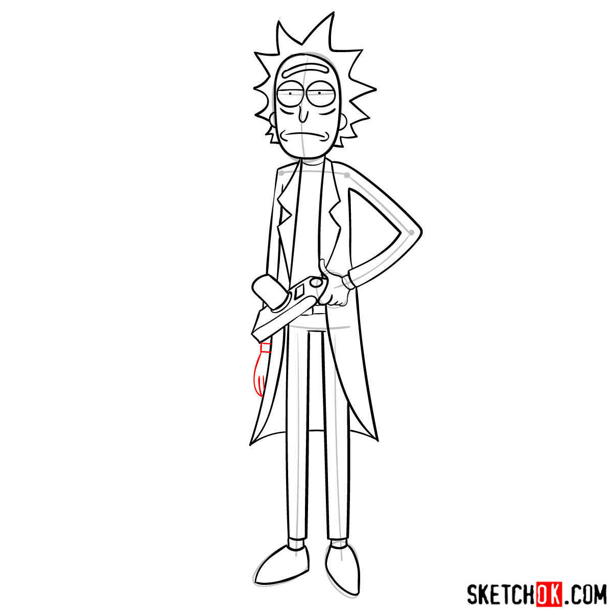 How to draw Rick Sanchez (Rick and Morty) - step 12