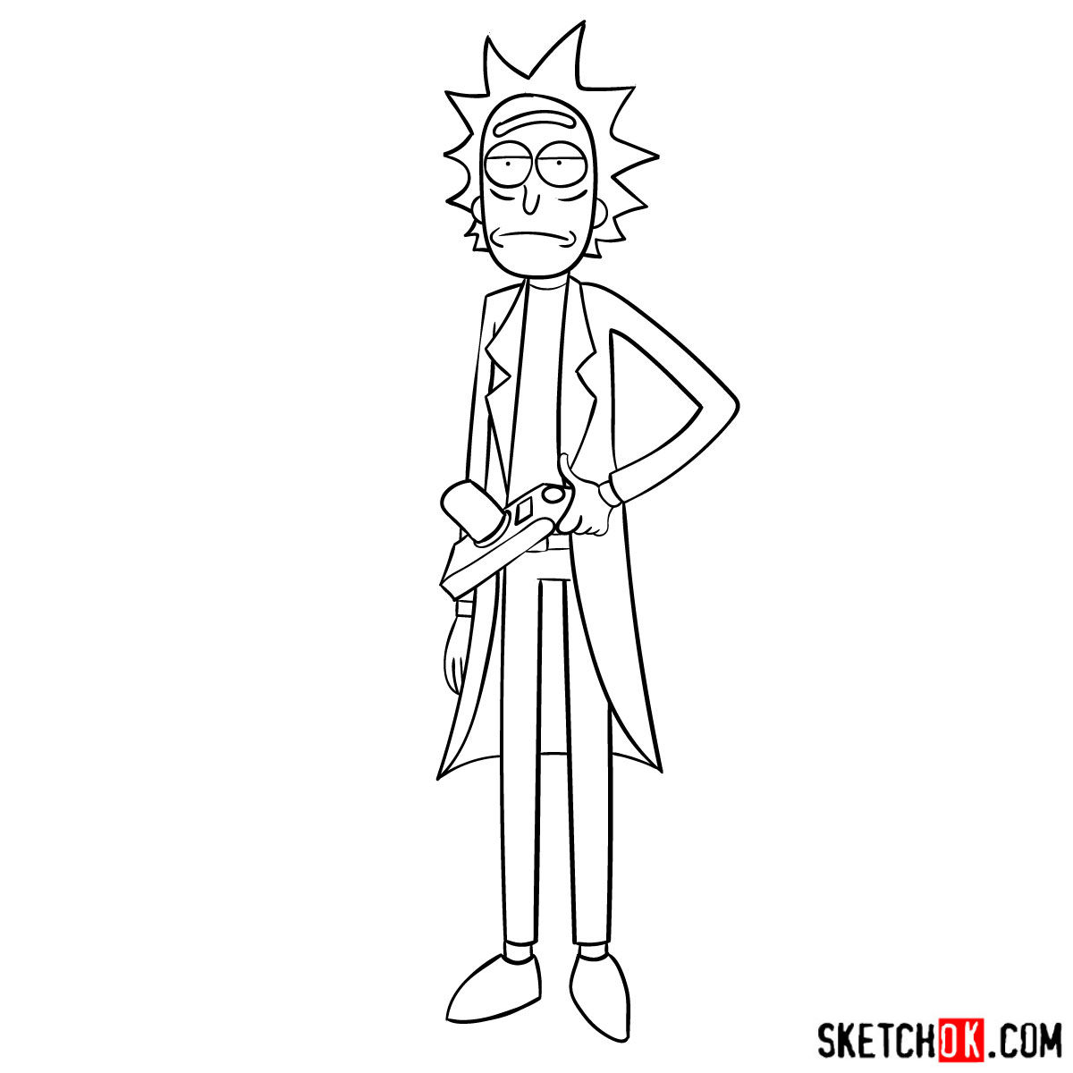 How to draw Rick Sanchez (Rick and Morty) - step 13