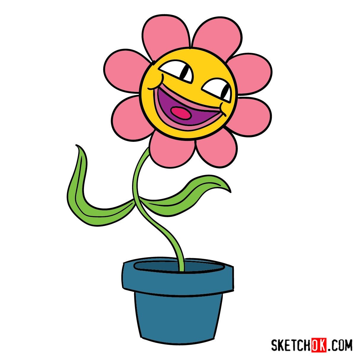 How to draw a flower Leslie from Gumball series