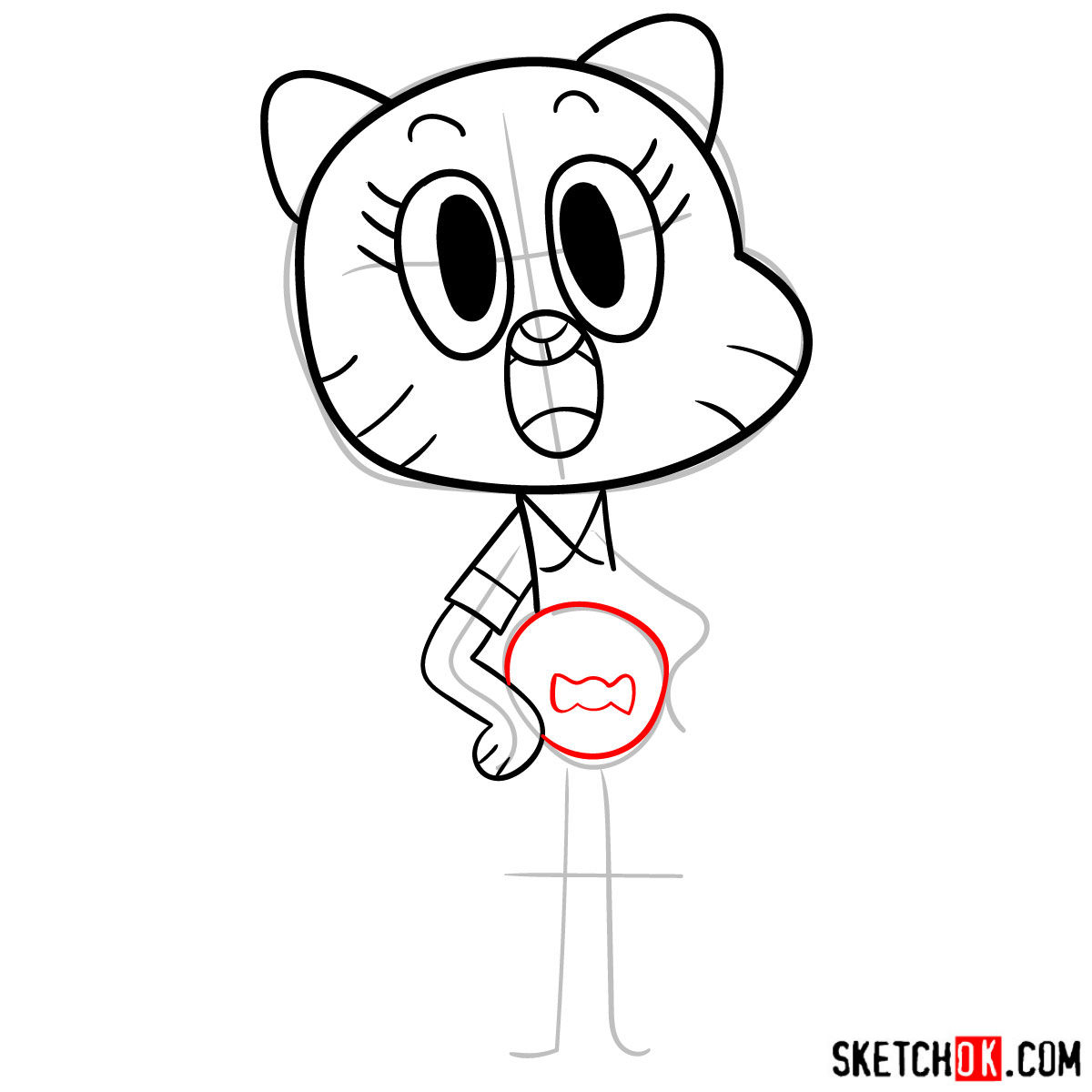 How to draw Nicole Watterson - step 06