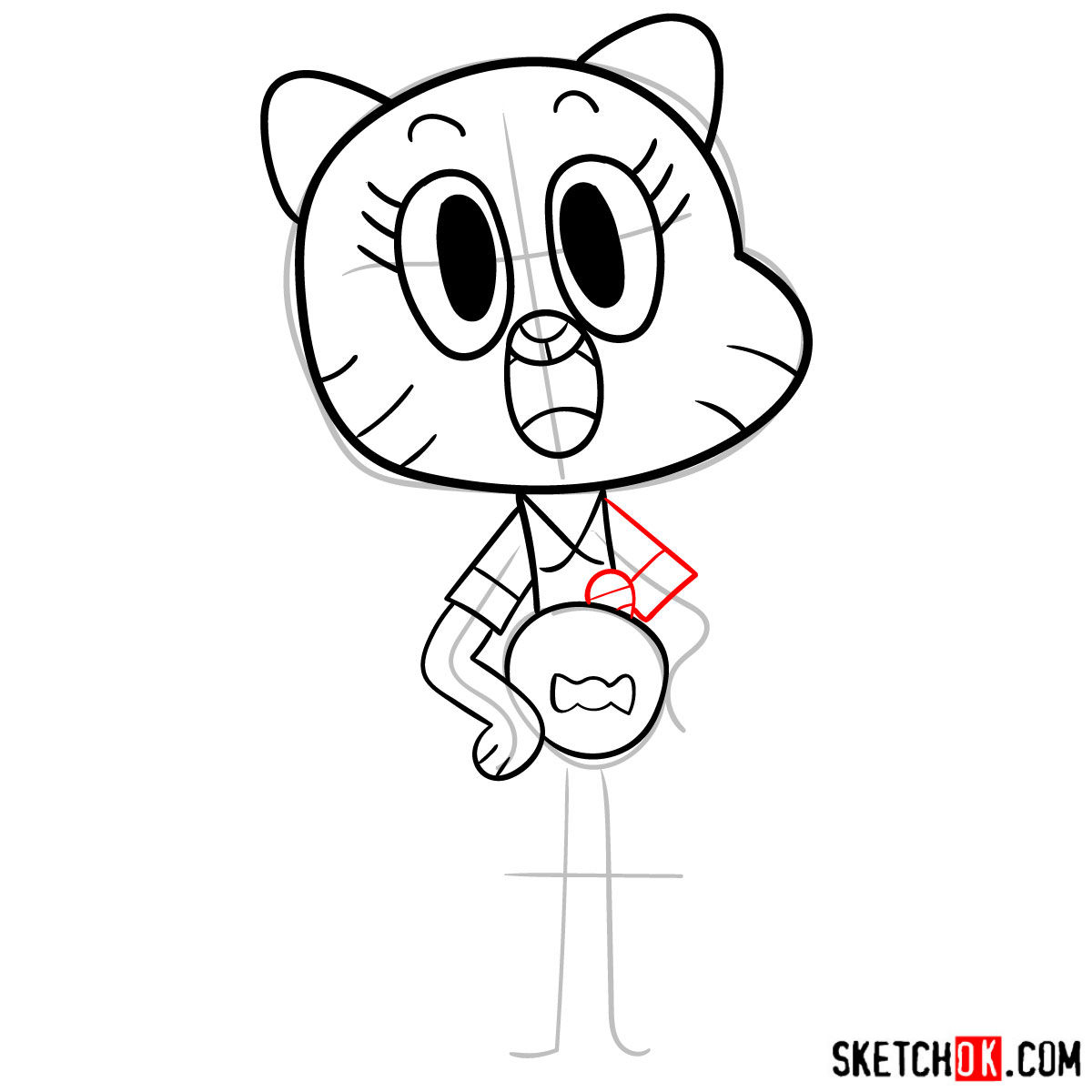 How to draw Nicole Watterson - step 07