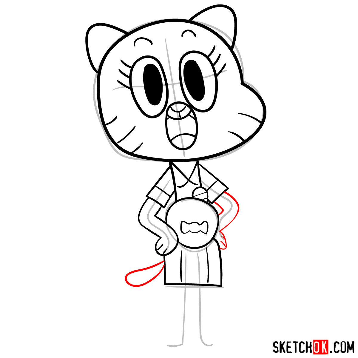 How to draw Nicole Watterson - step 09