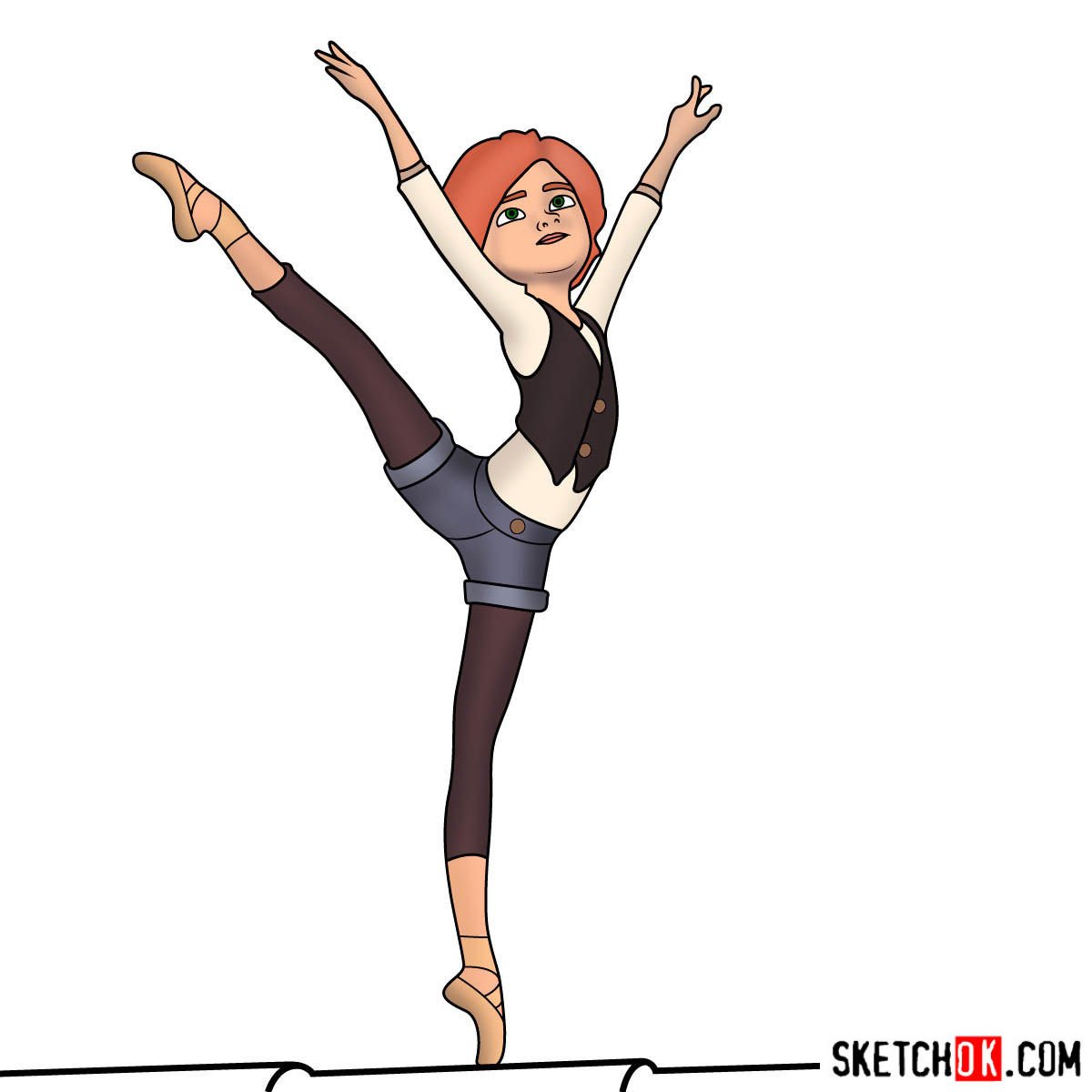 How to draw Felicie dancing on the roof
