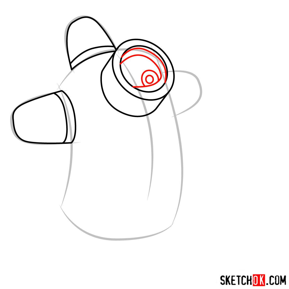How to draw minion Carl with a loudspeaker - step 04