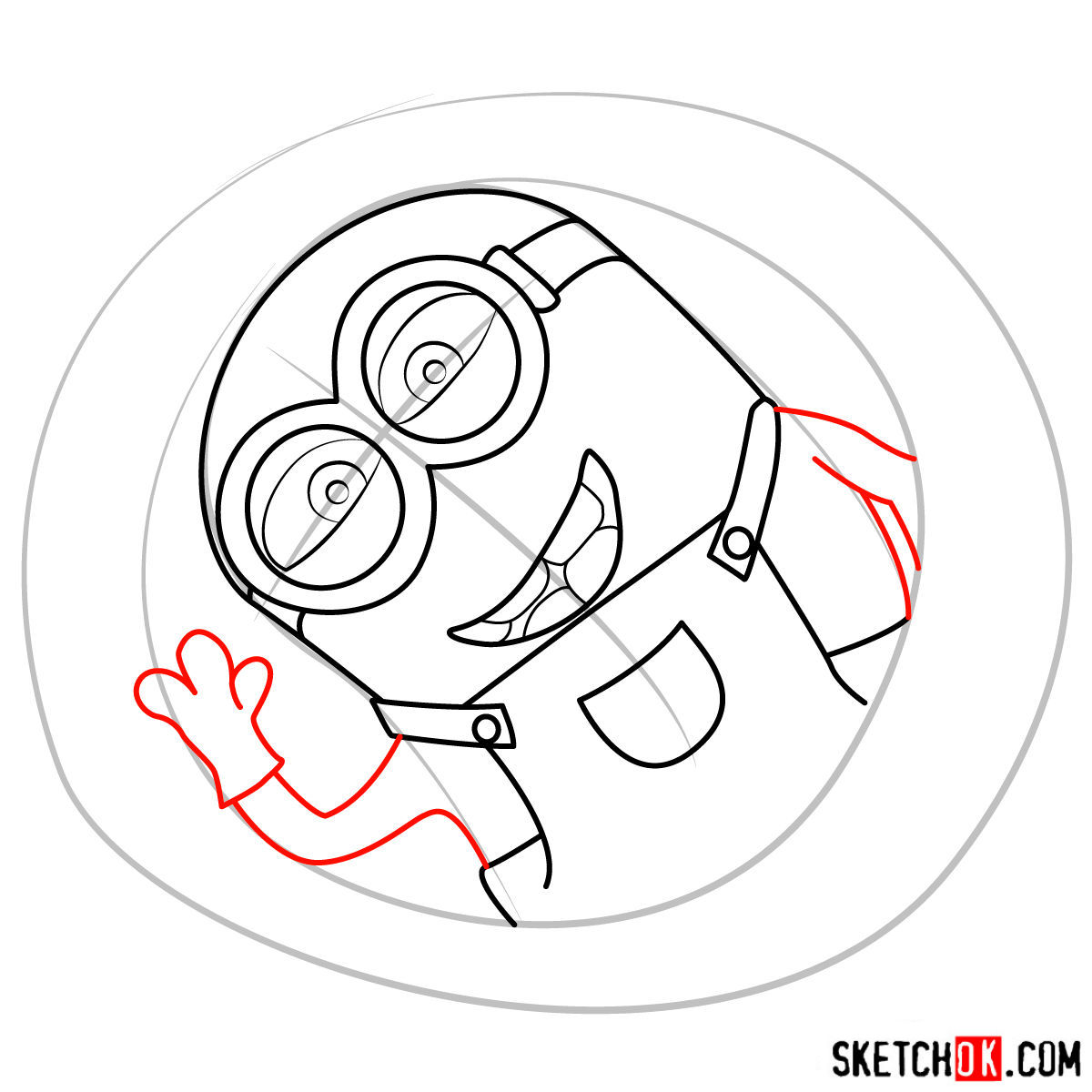 How to draw minion Dave - step 06