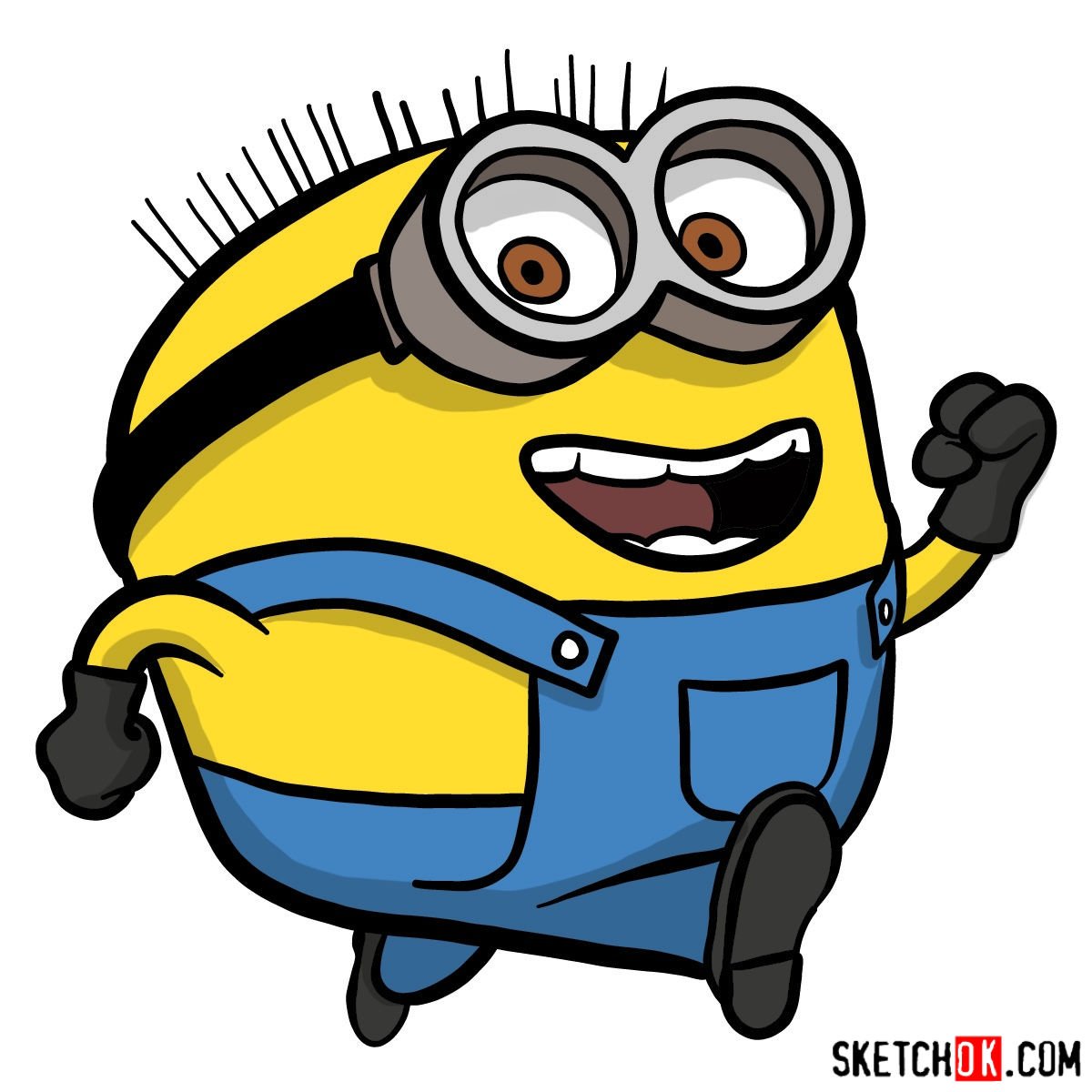 Easy How to Draw a Minion Tutorial Video and Coloring Page