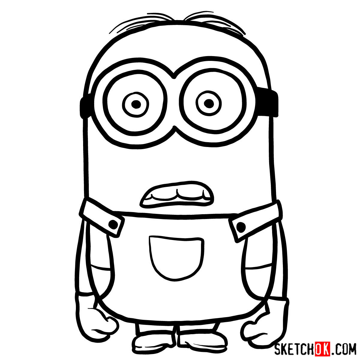 How to draw scared minion Dave - step 10