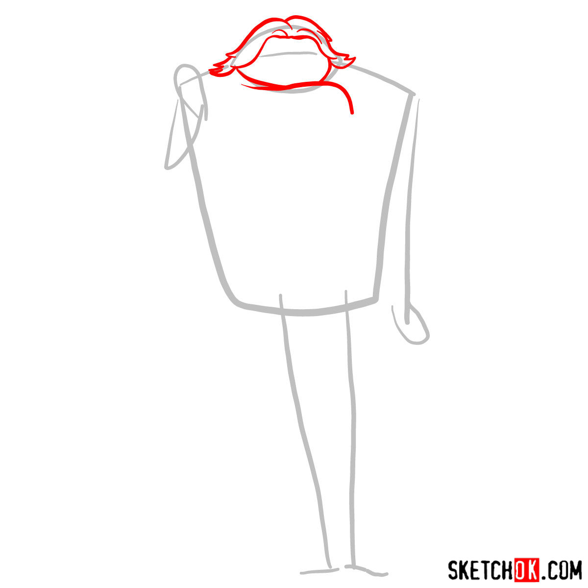 How to draw Dru Gru - step 02