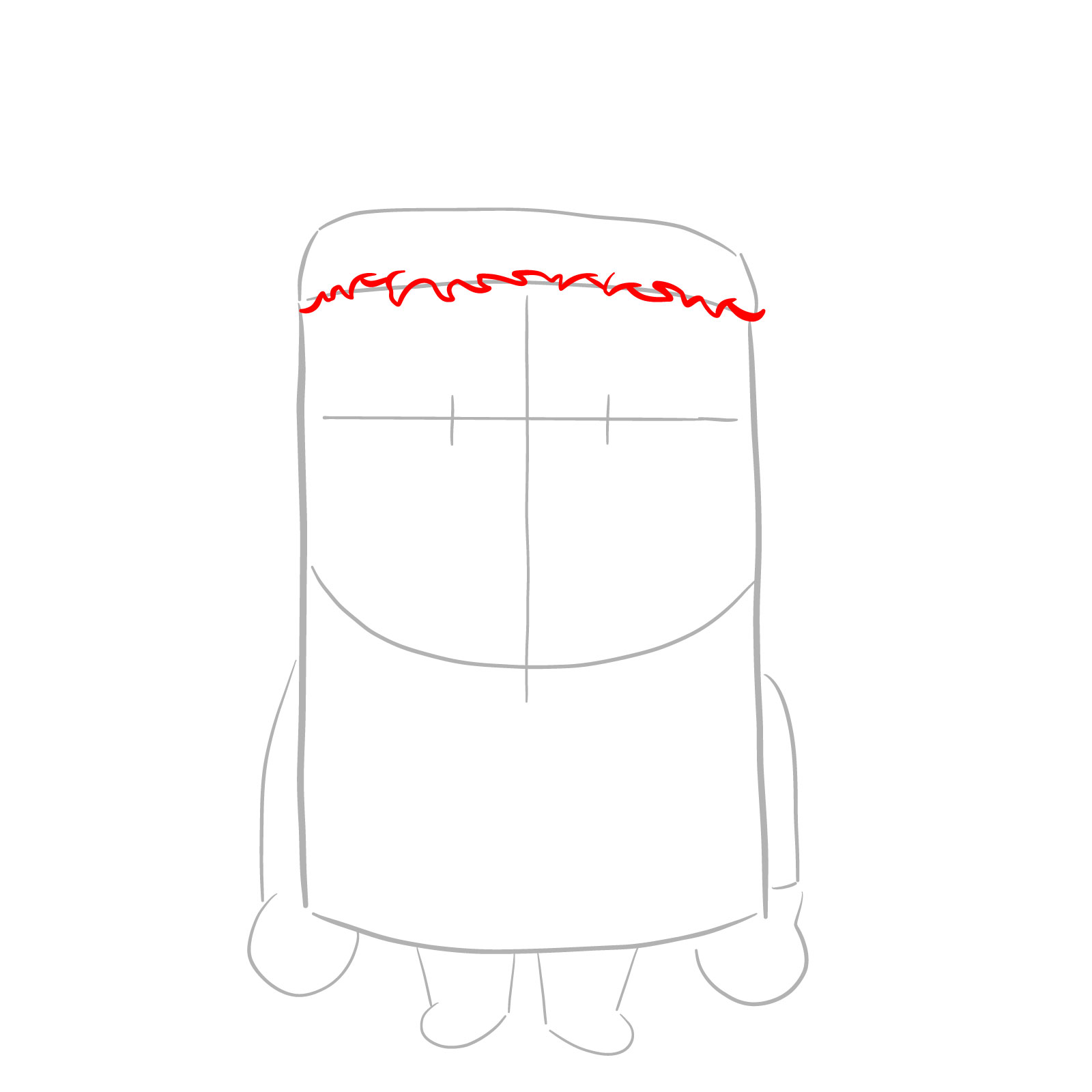 How to draw Santa Minion - step 03