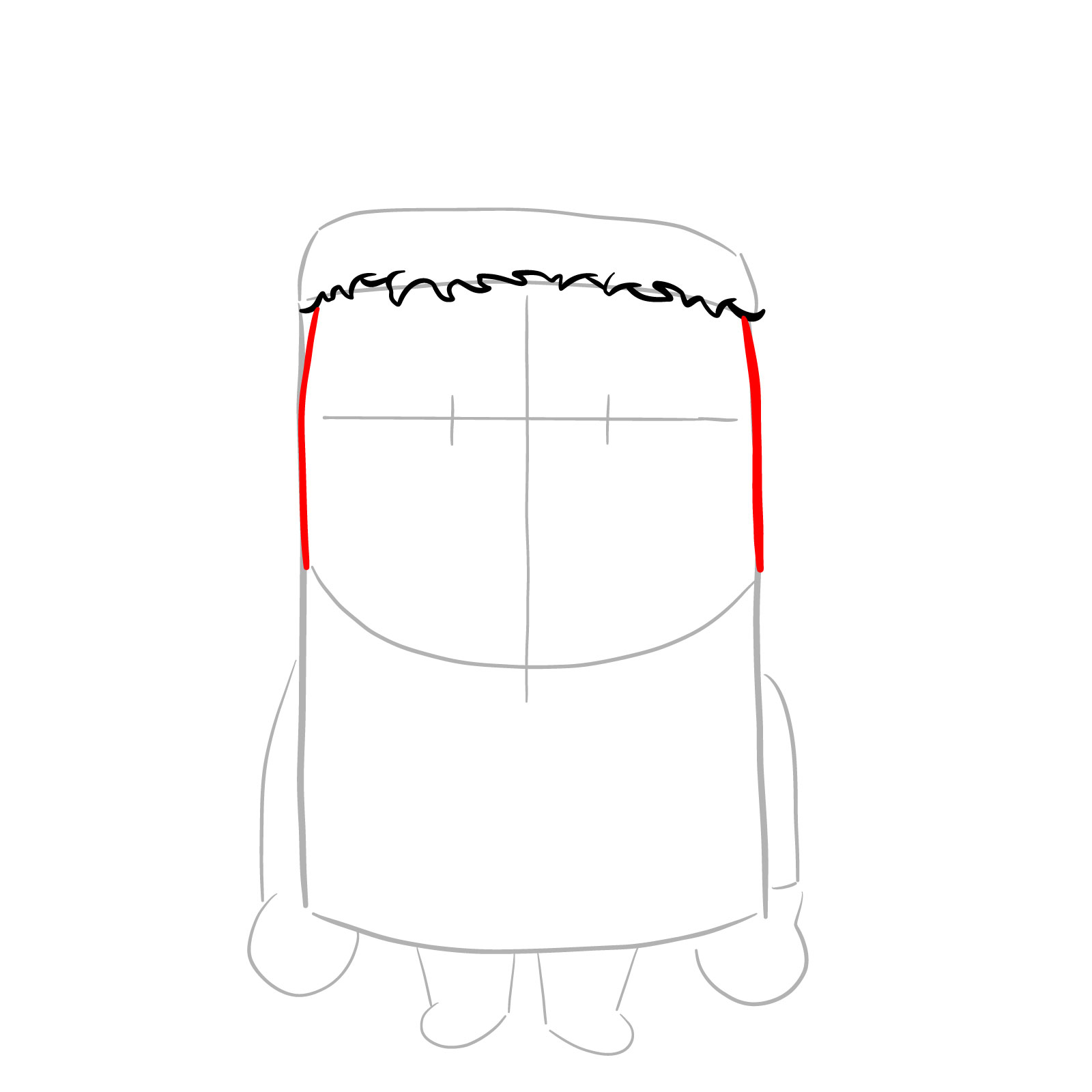 How to draw Santa Minion - step 04
