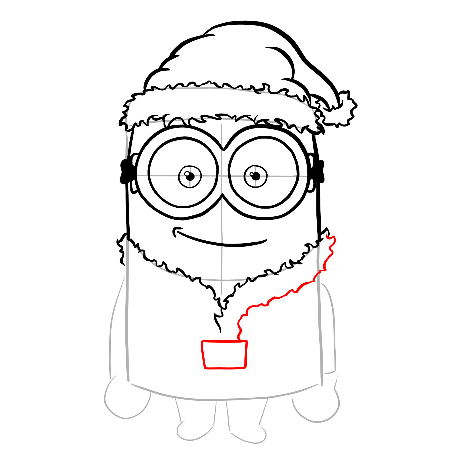 How to draw Santa Minion - step 15