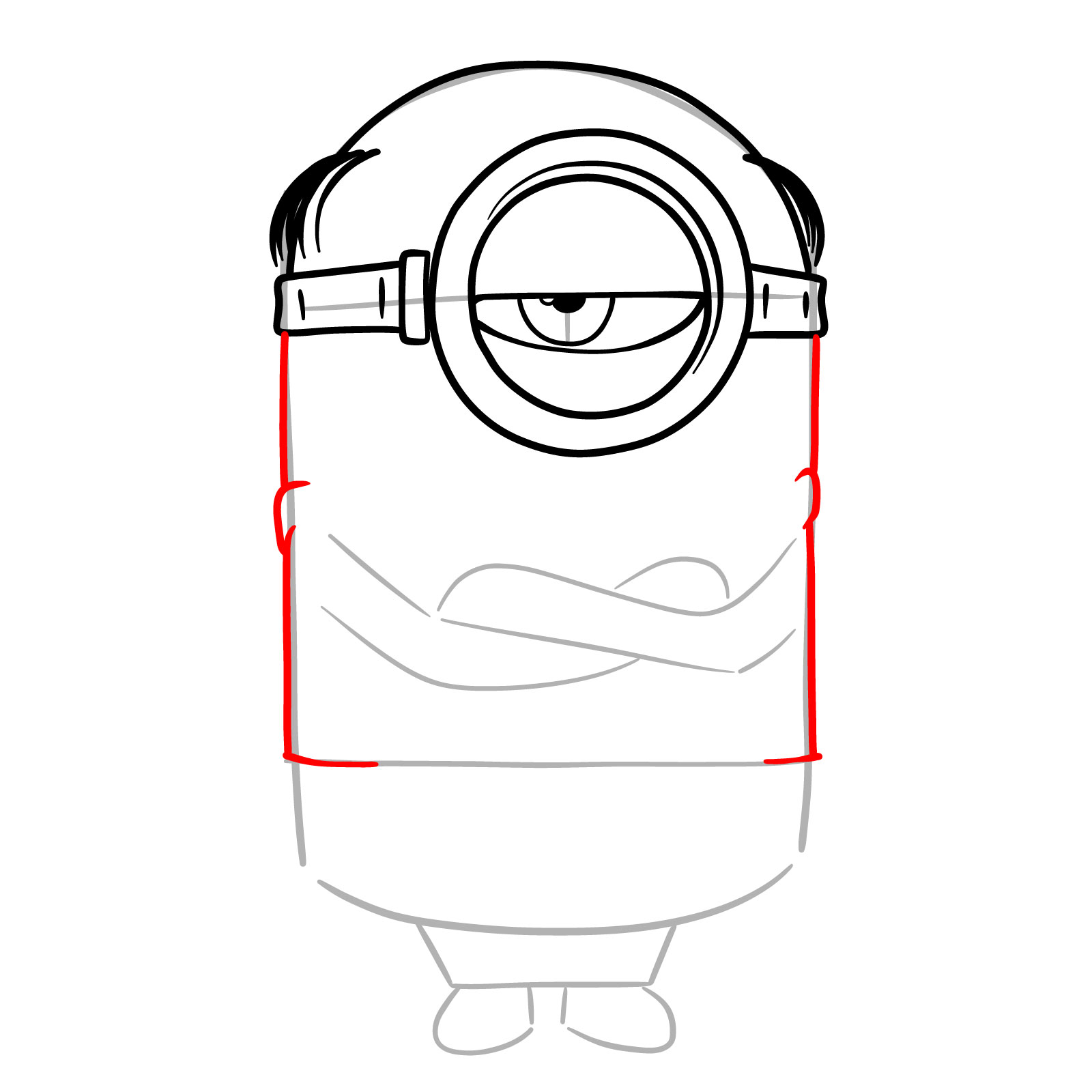 How to draw Minion Mel from Despicable Me 4 - step 07