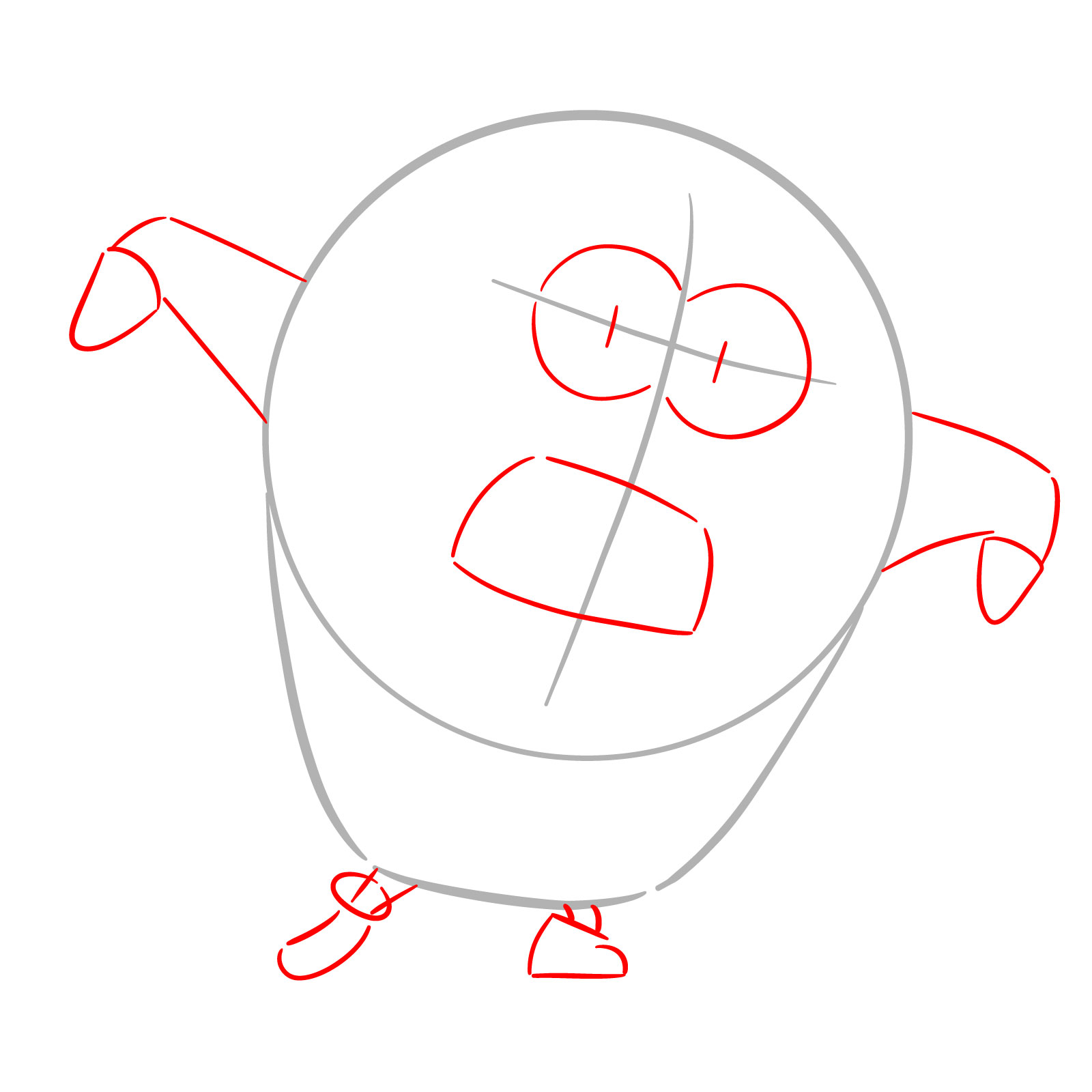 How to draw Mega Minion Dave from Despicable Me 4 - step 02