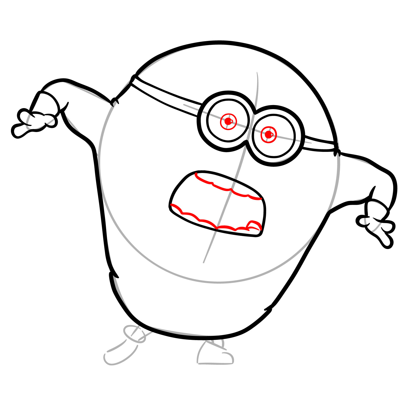 How to draw Mega Minion Dave from Despicable Me 4 - step 08