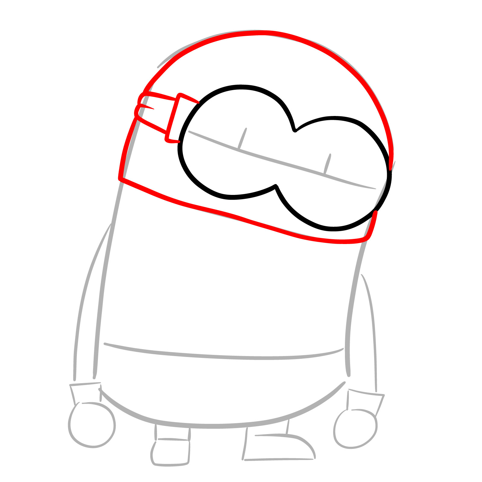 How to draw Minion Ron from Despicable Me 4 - step 04