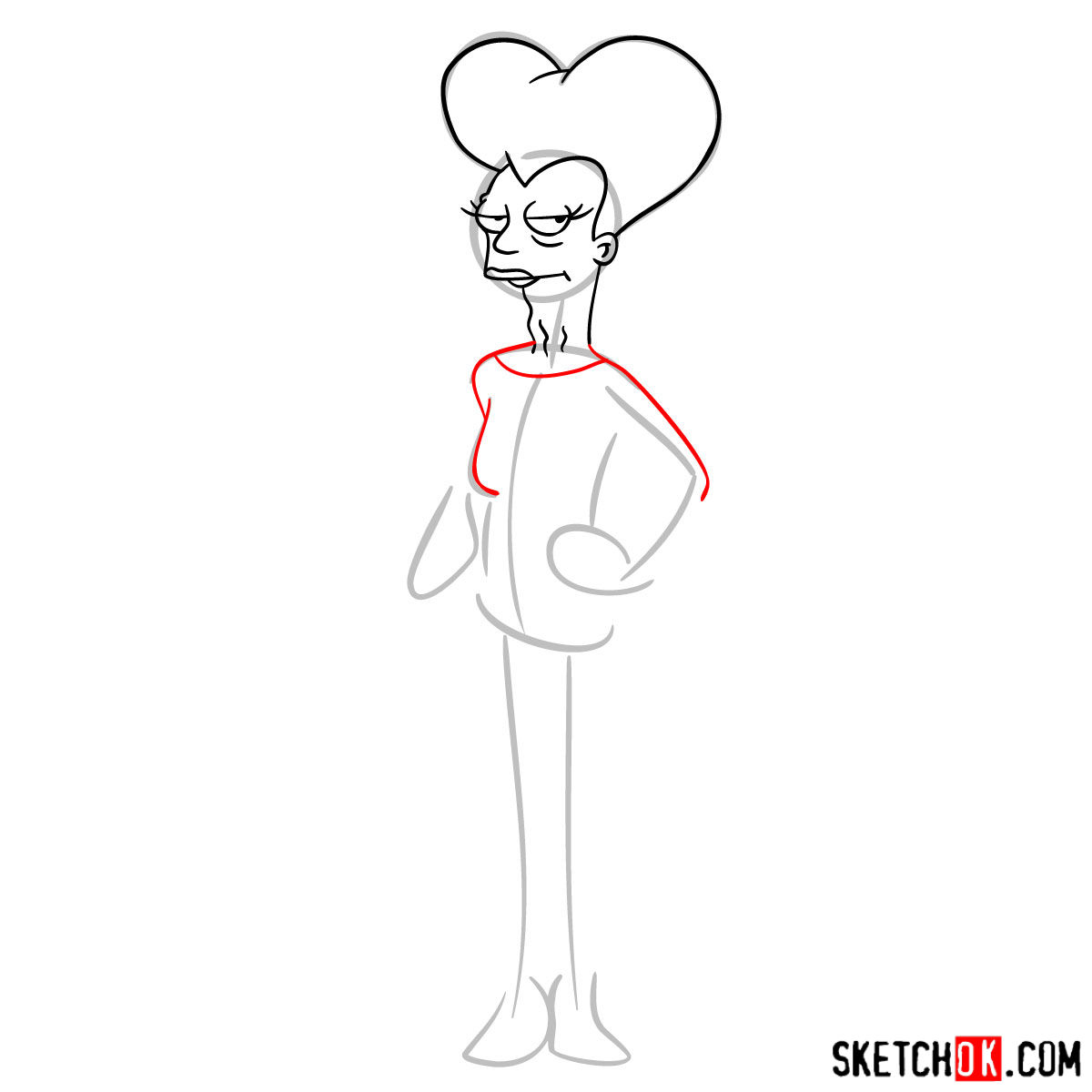 How to draw Mom from Futurama - step 05