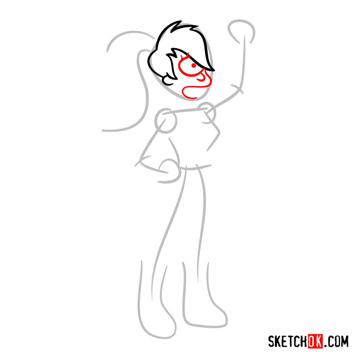How to draw Leela from Futurama - step 03