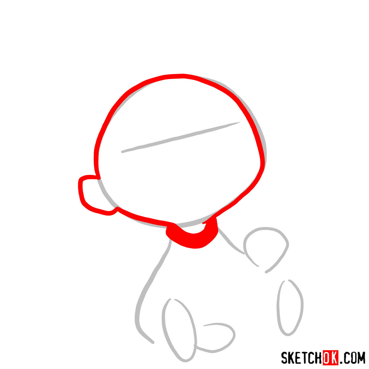 How to draw Jack Jack from The Incredibles - step 02