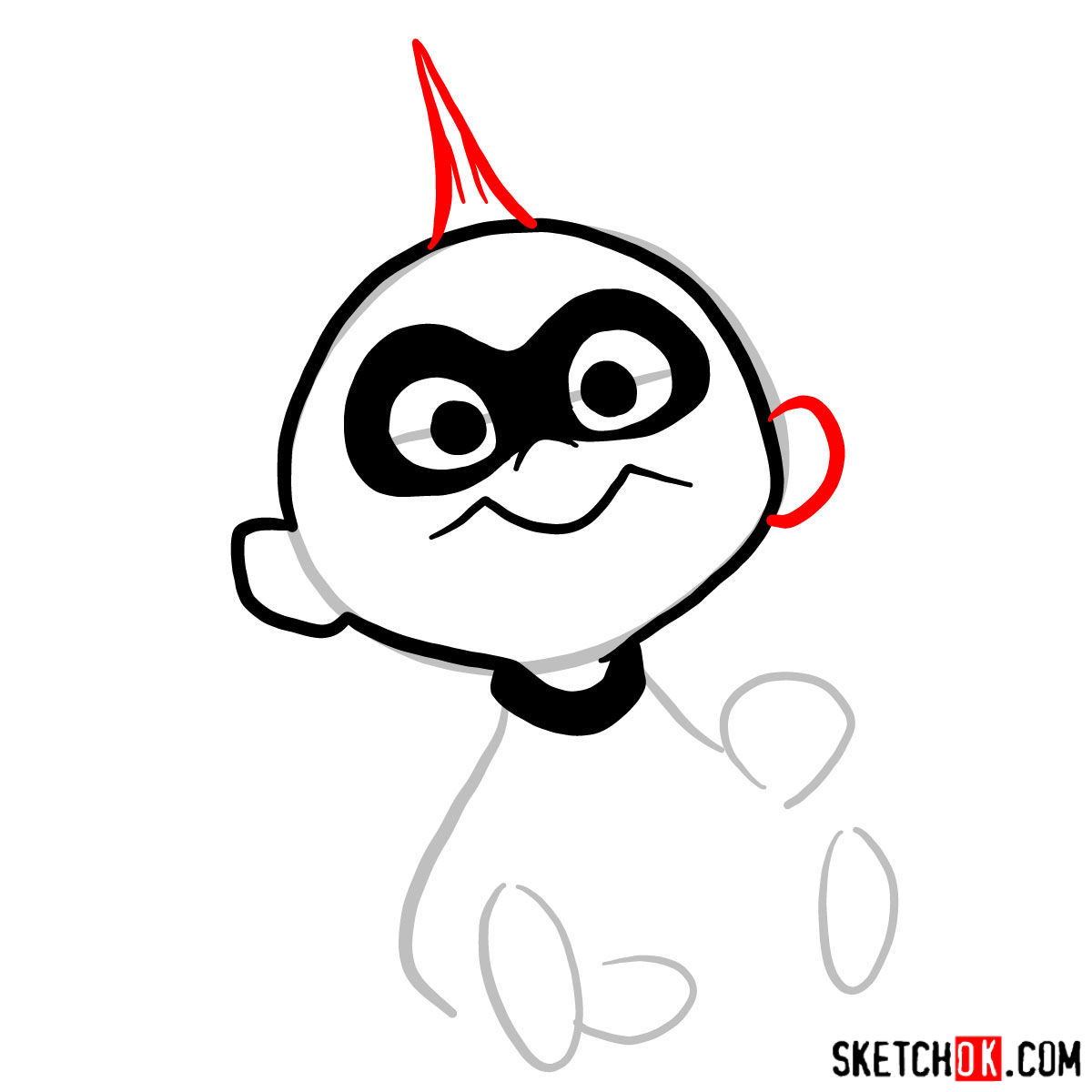 How to draw Jack Jack from The Incredibles - step 04