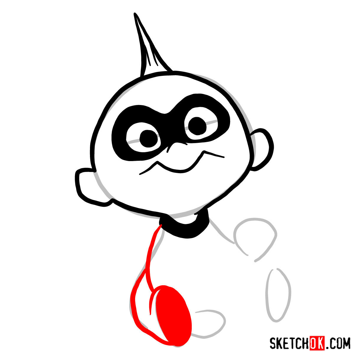 How to draw Jack Jack from The Incredibles - step 05