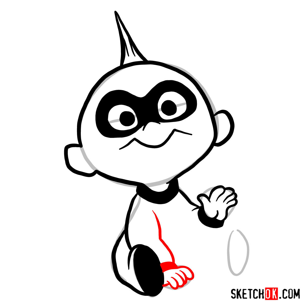 How to draw Jack Jack from The Incredibles - step 07