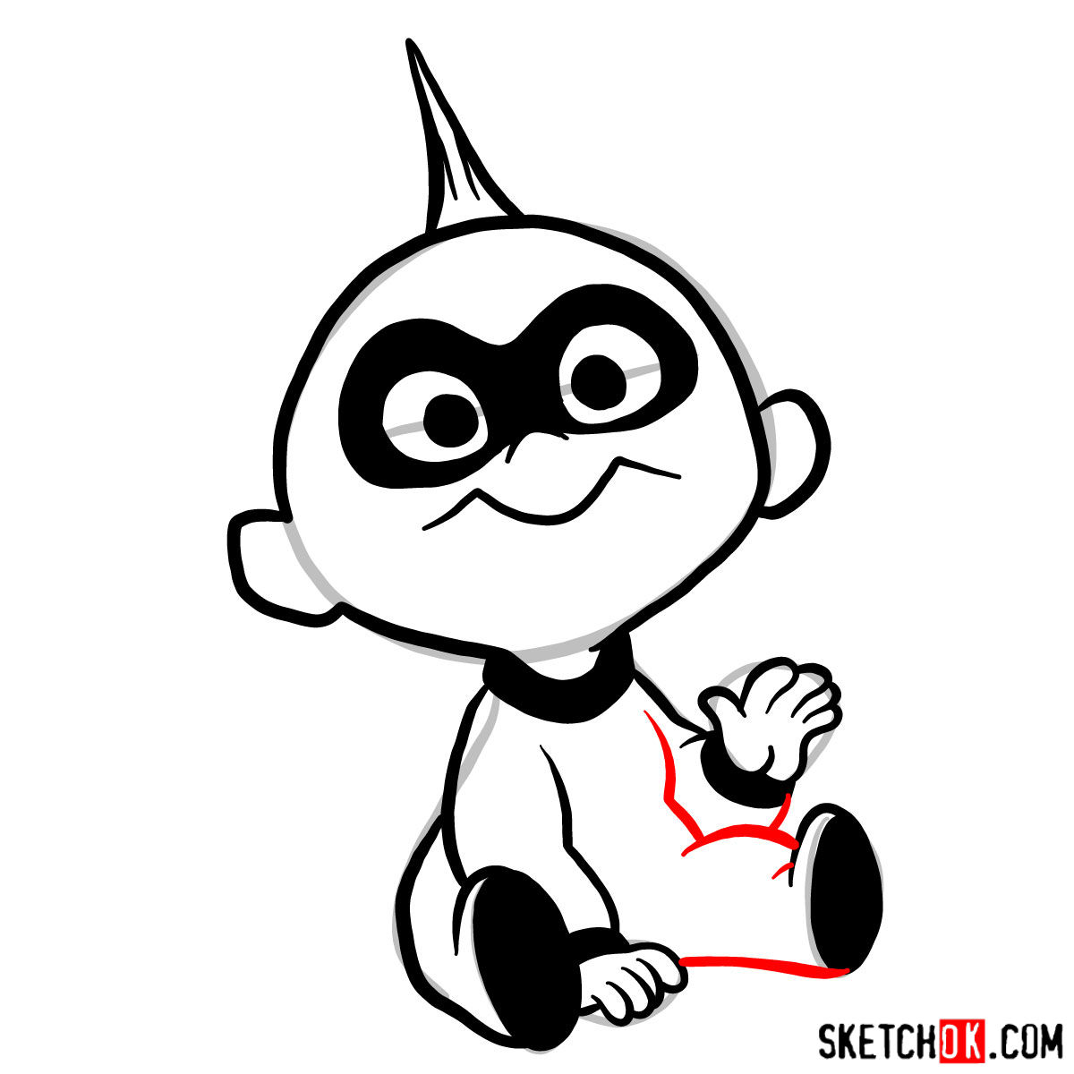 How to draw Jack Jack from The Incredibles - step 09