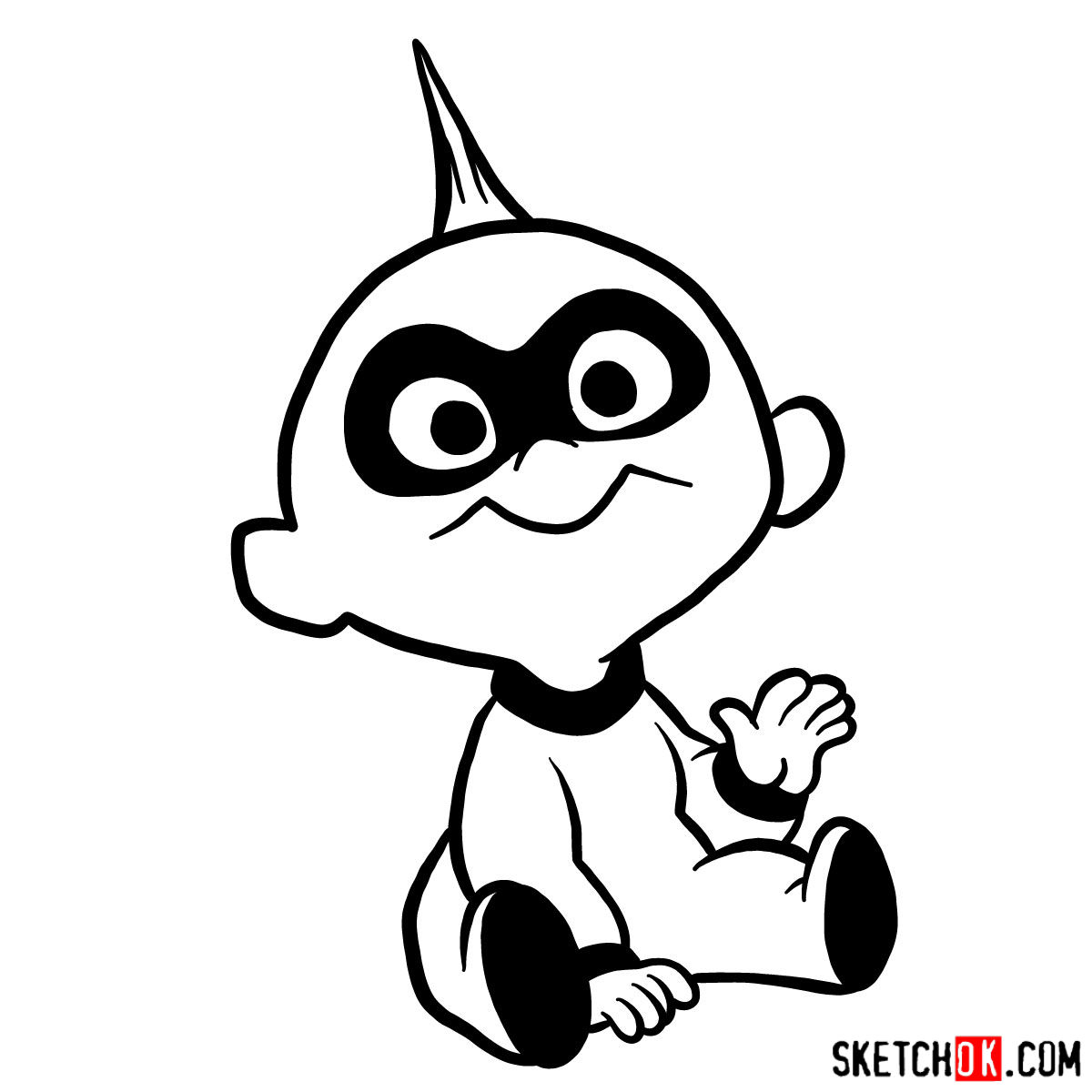 How to draw Jack Jack from The Incredibles - step 10