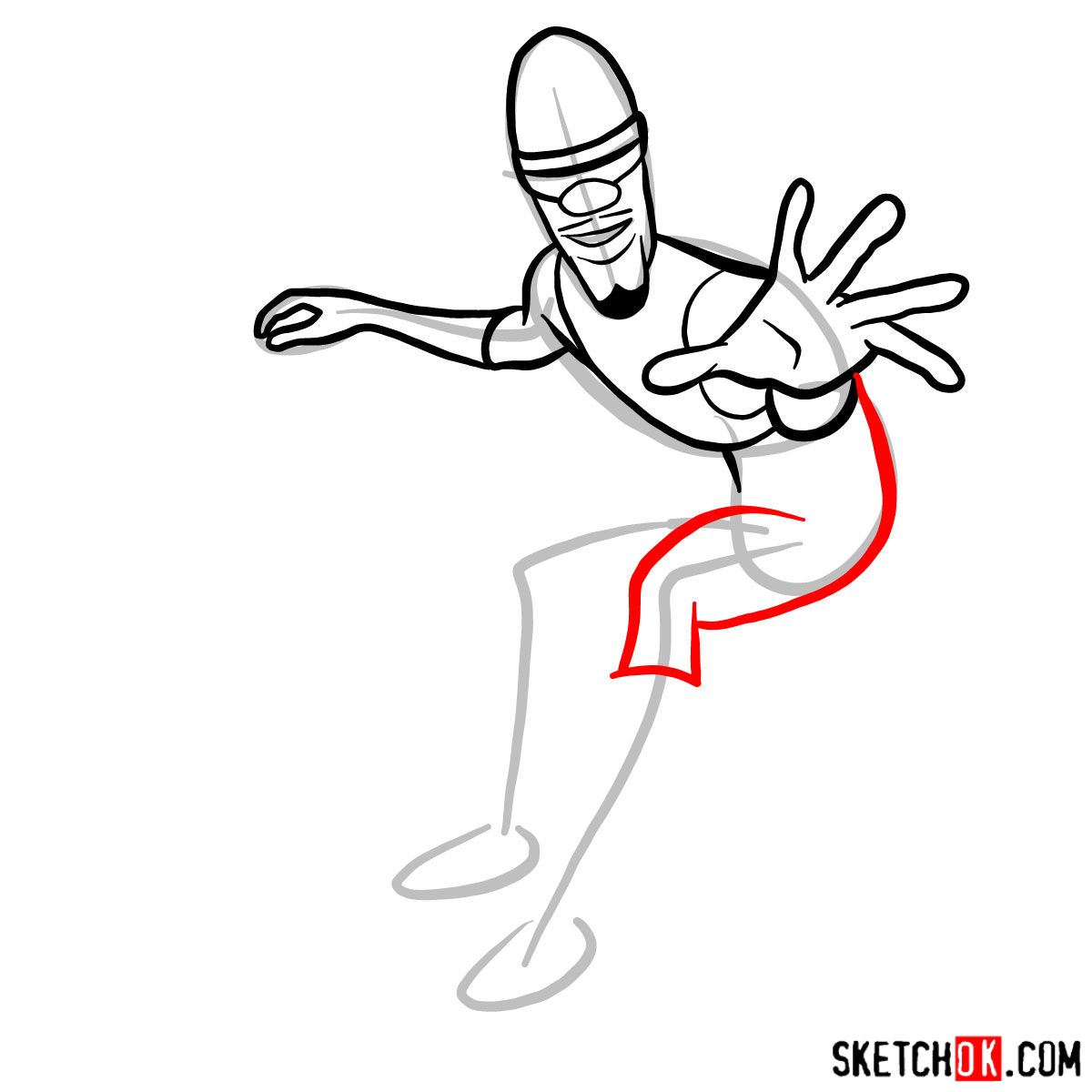 How to draw Lucius Best (Frozone) - step 08