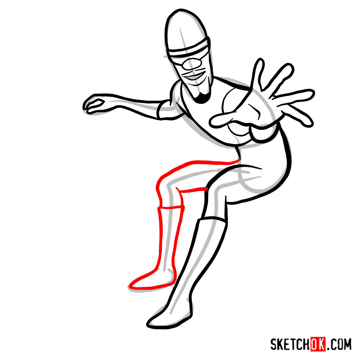 How to draw Lucius Best (Frozone) - step 10