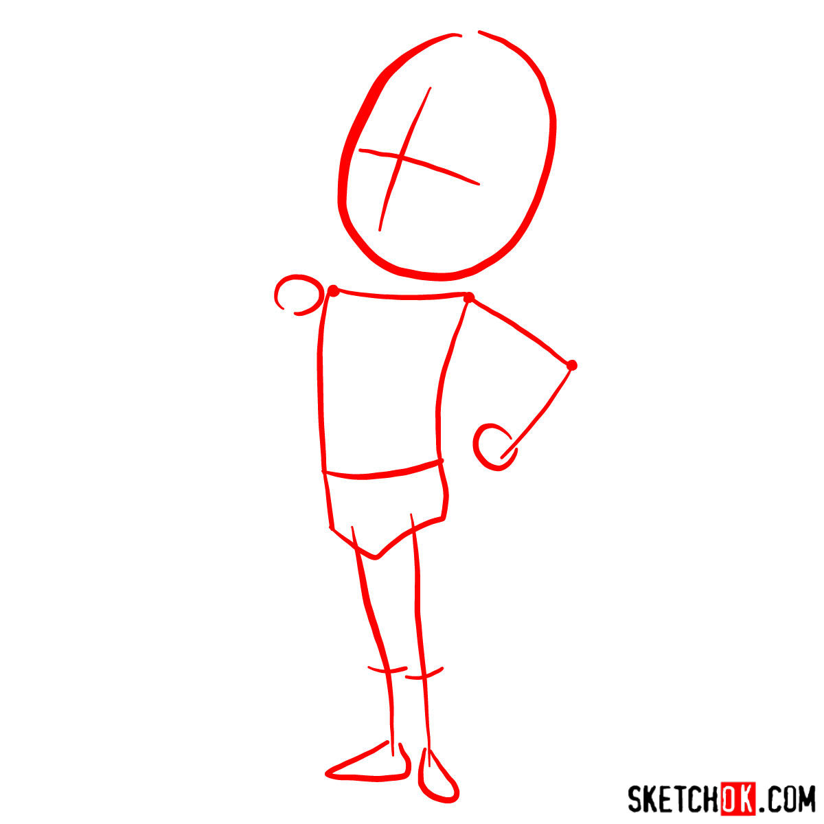 How to draw Dash Parr from The Incredibles - step 01