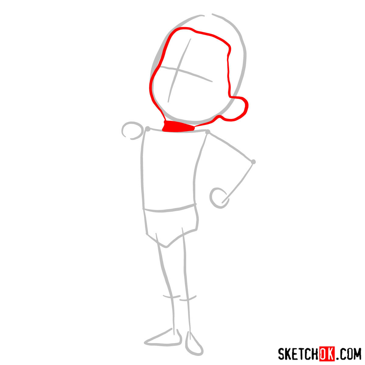 How to draw Dash Parr from The Incredibles - step 02