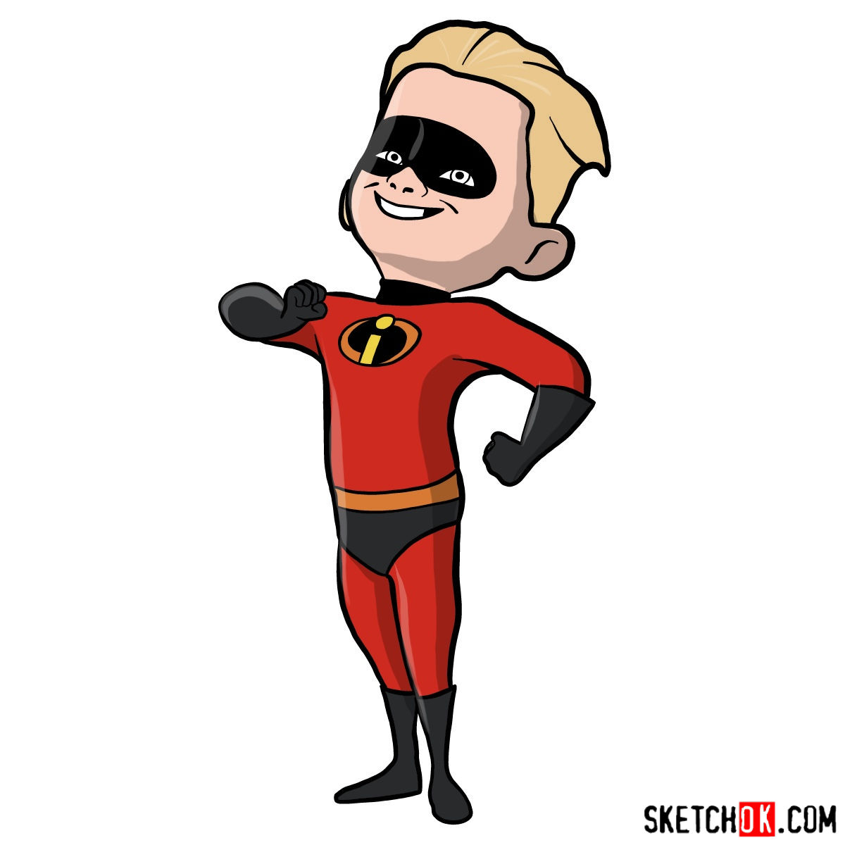 How to draw Dash Parr from The Incredibles