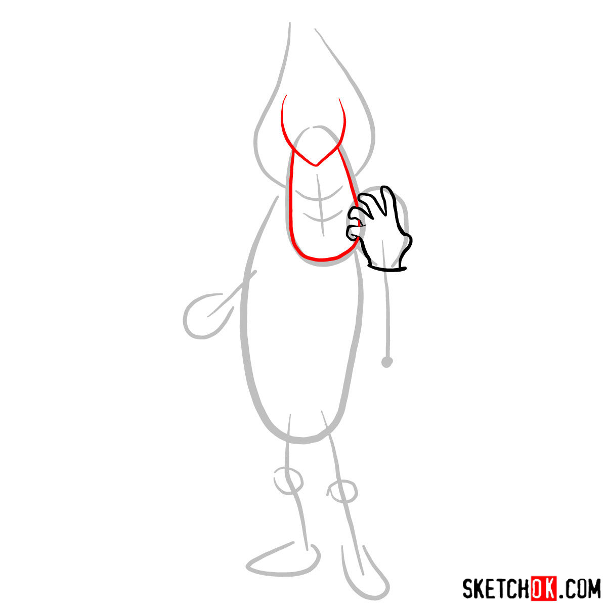How to draw Buddy Pine (Syndrome) from The Incredibles - step 03