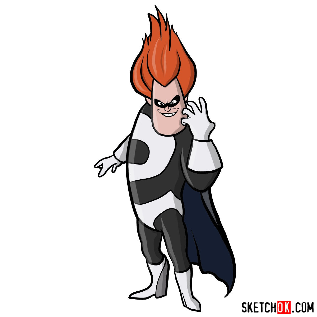 How to draw Buddy Pine (Syndrome) from The Incredibles