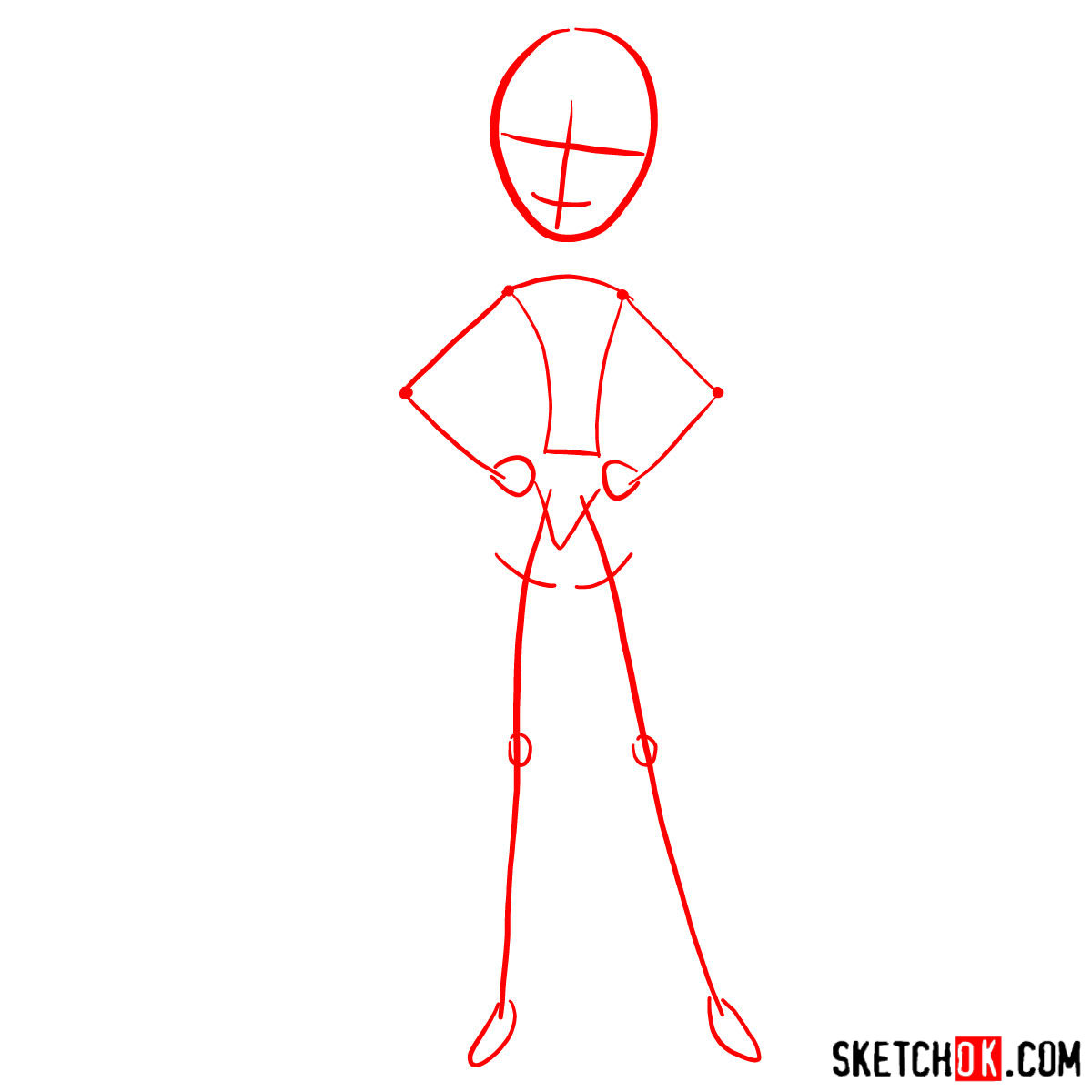 How to draw Violet Parr from The Incredibles - step 01