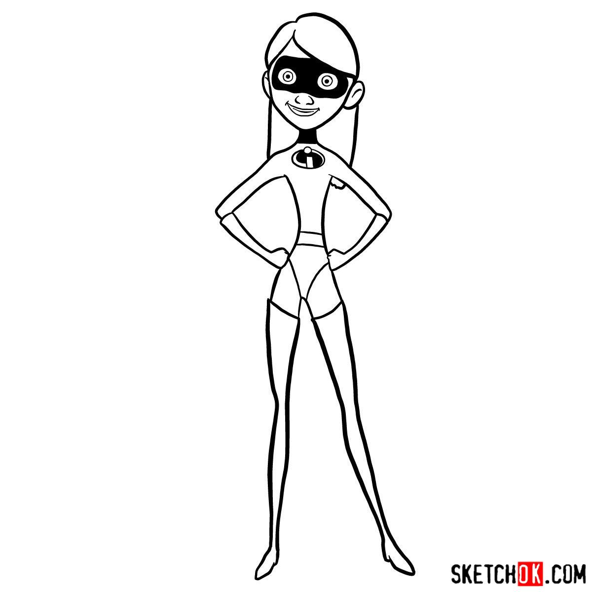 How to draw Violet Parr from The Incredibles - step 12