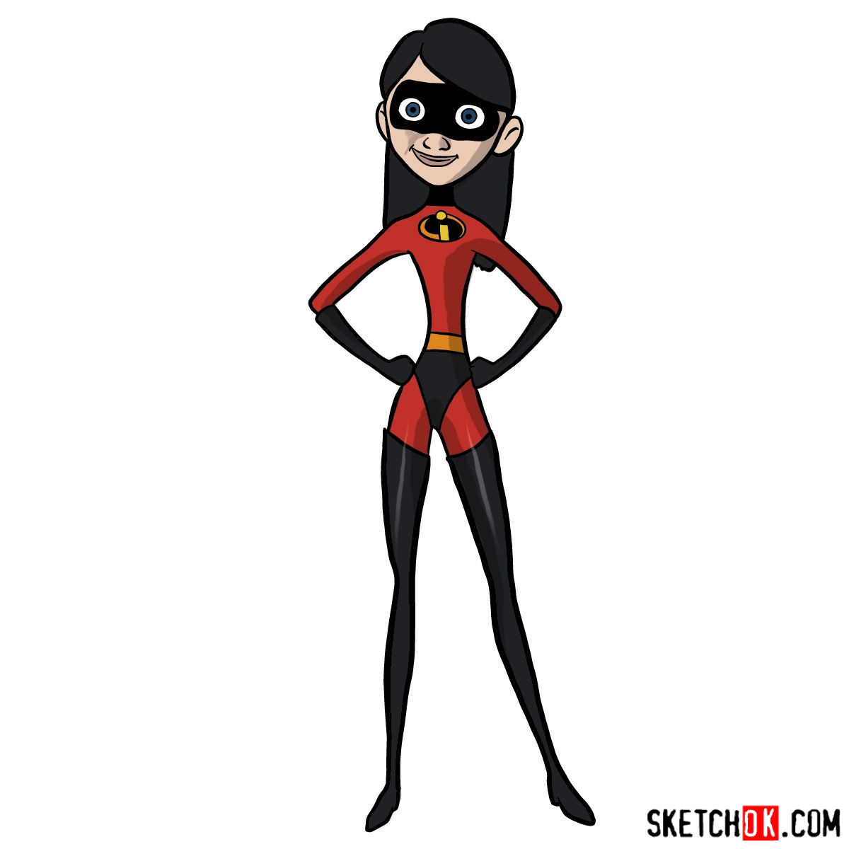 How To Draw Violet Parr From The Incredibles Sketchok Easy Drawing Guides