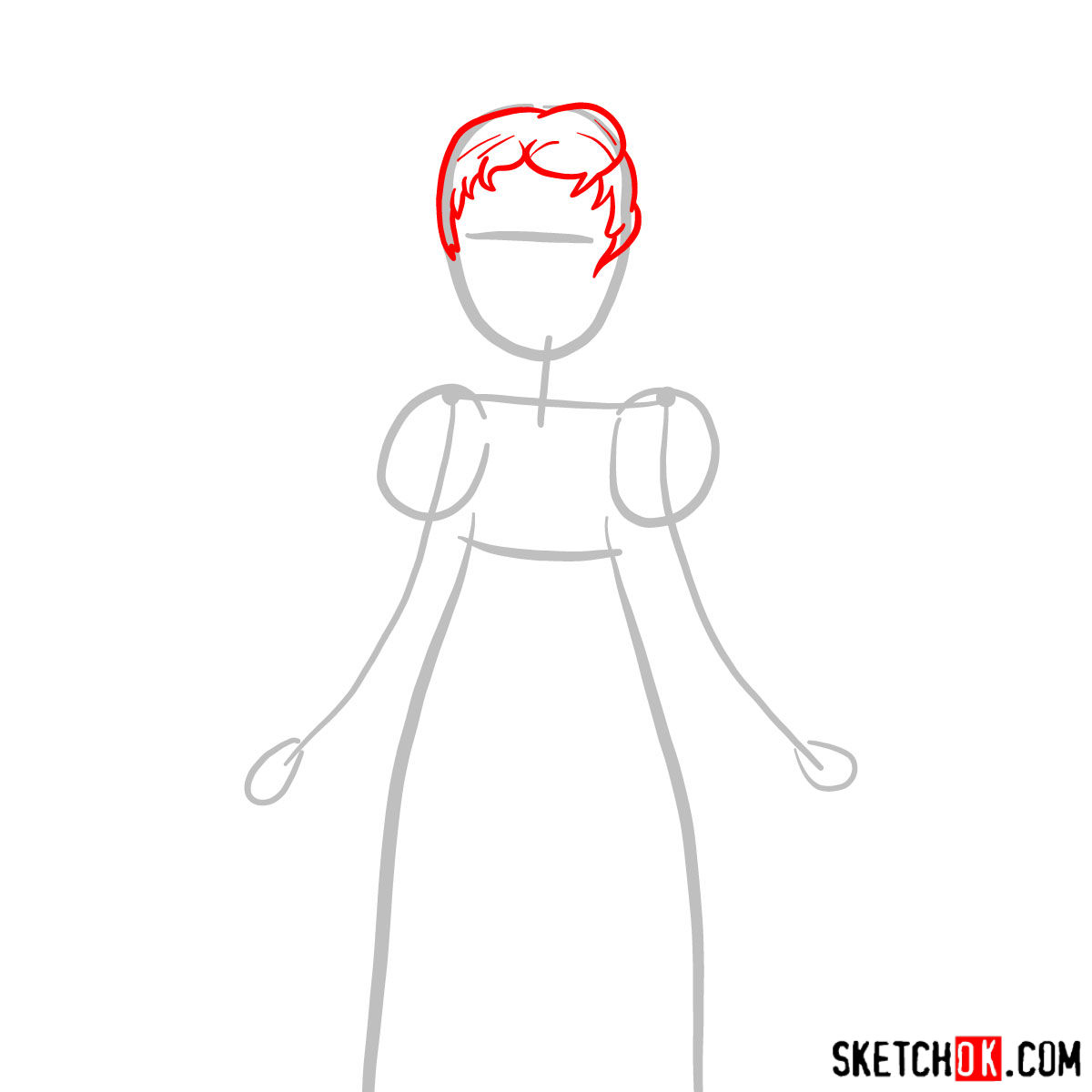 How to draw Beatrice (as a human) - step 02