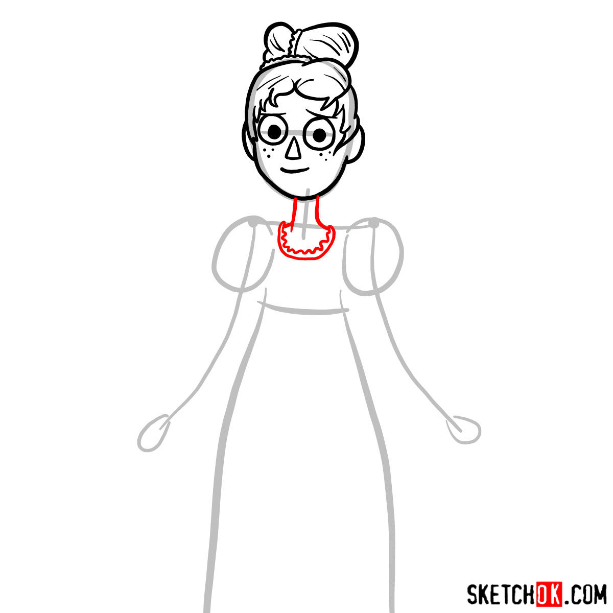 How to draw Beatrice (as a human) - step 05
