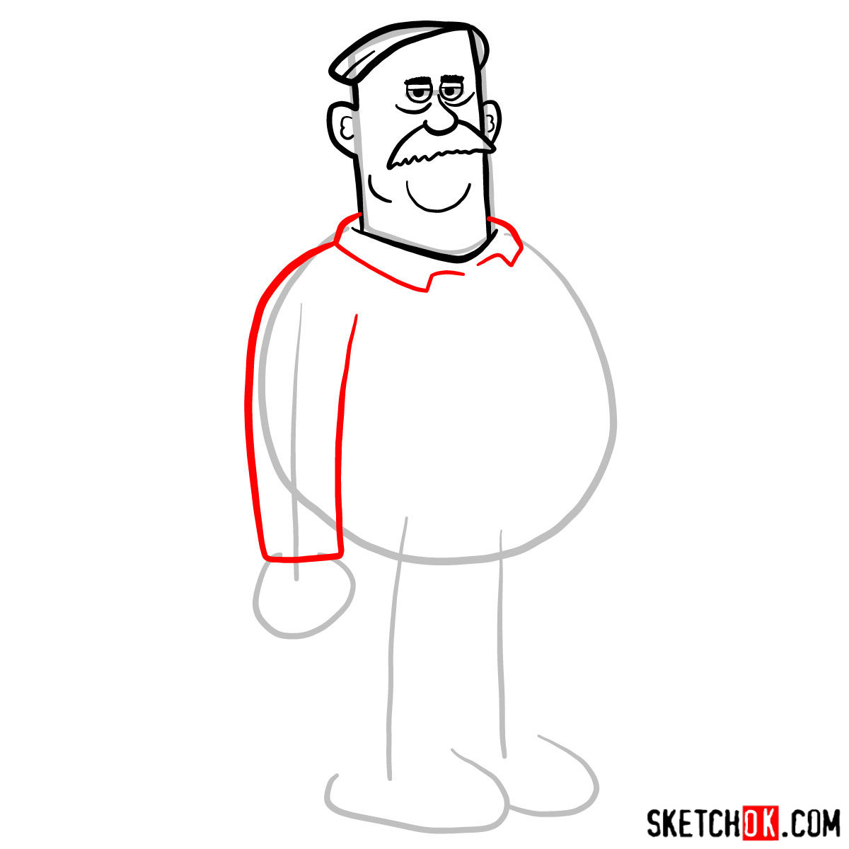 How to draw Woody Johnson - step 05