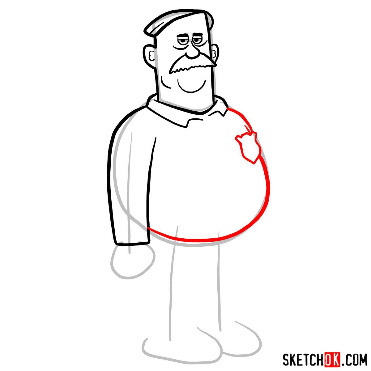 How to draw Woody Johnson - step 06