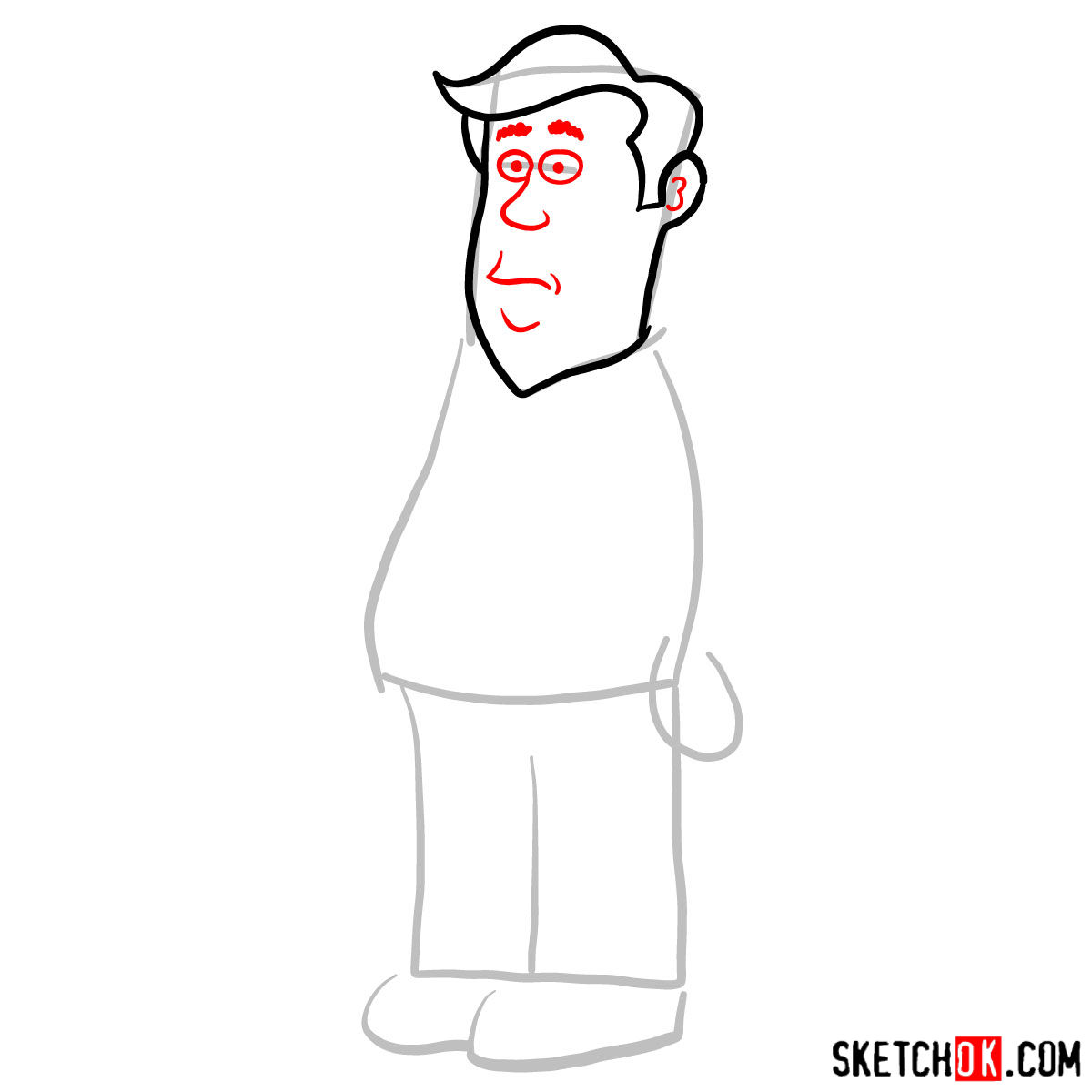 How to draw Steve Williams - step 03