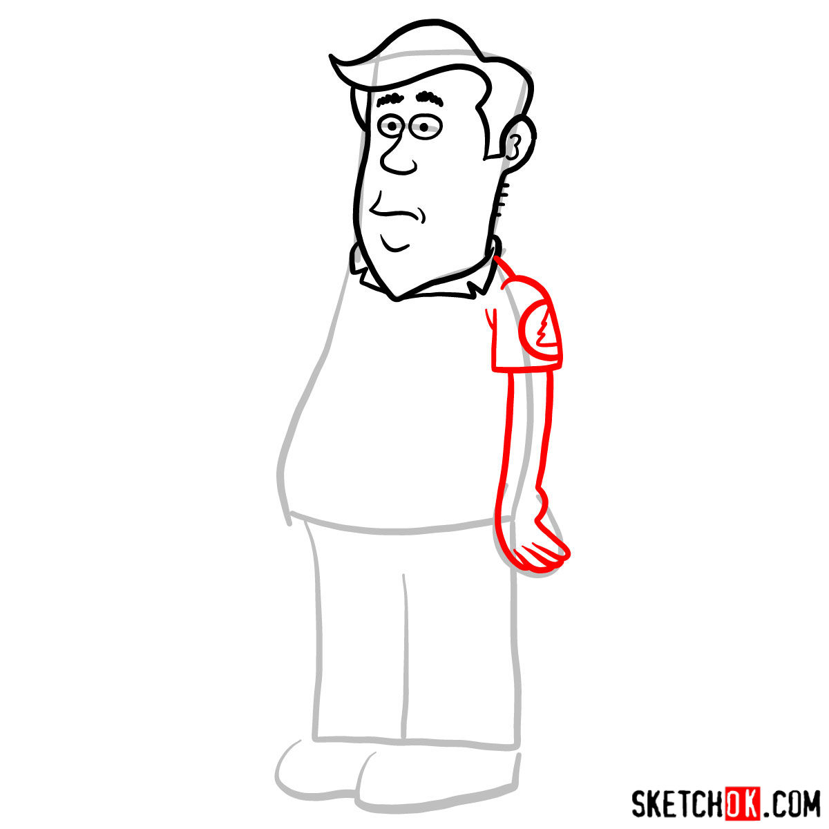 How to draw Steve Williams - step 05