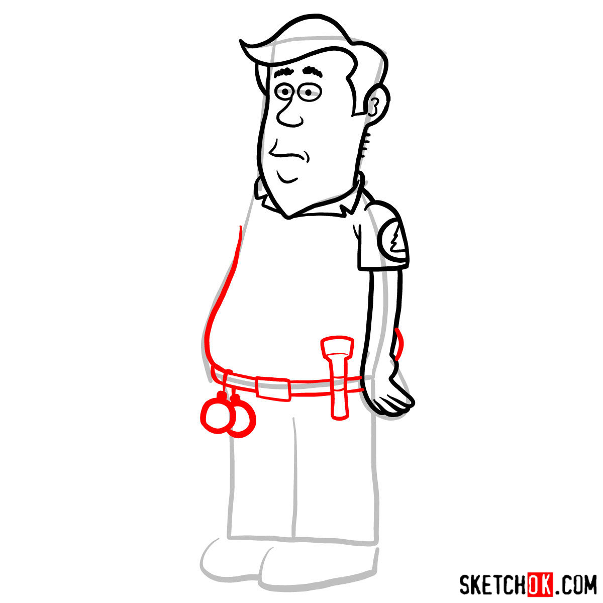 How to draw Steve Williams -  step 06