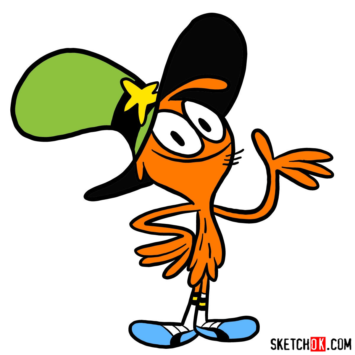 How To Draw Wander From Wander Over Yonder Printable Drawing Sheet By