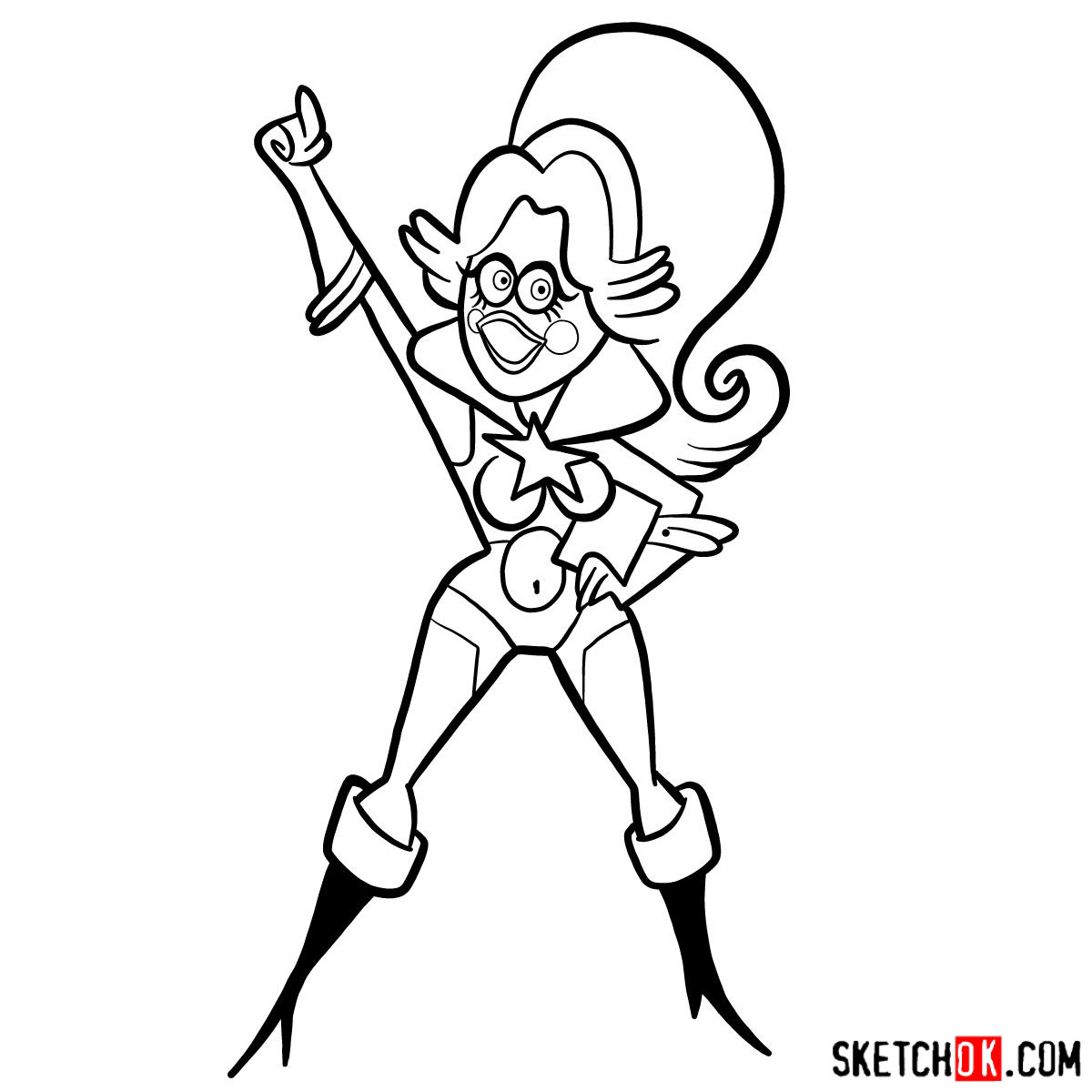 How to draw young Stella Starbella - step 12