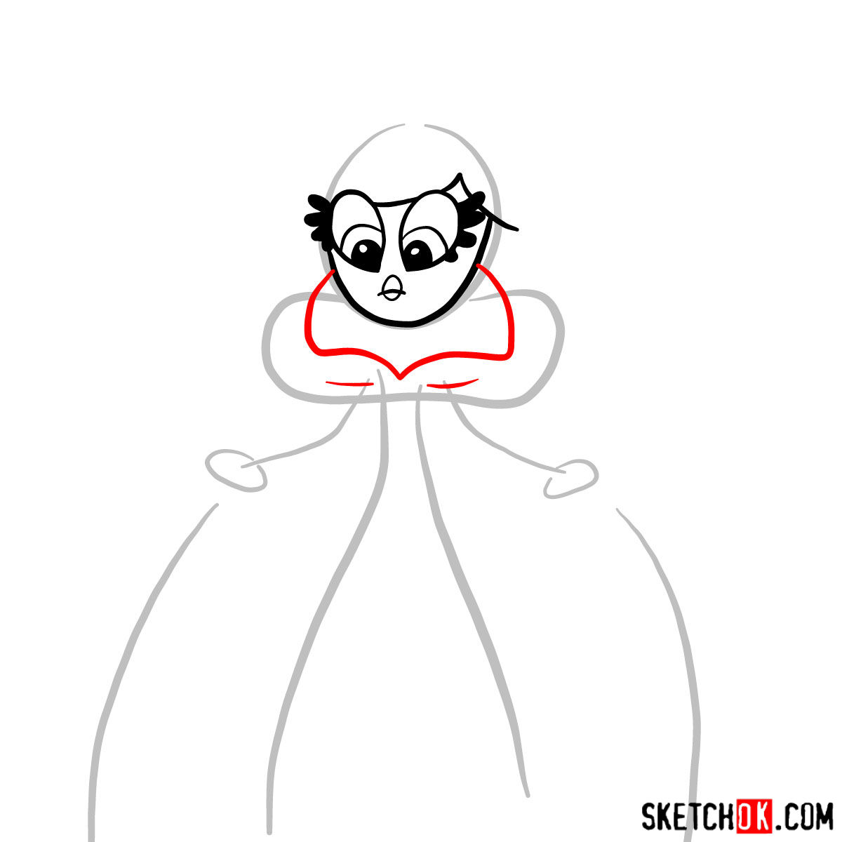 How to draw Princess Demurra - step 03